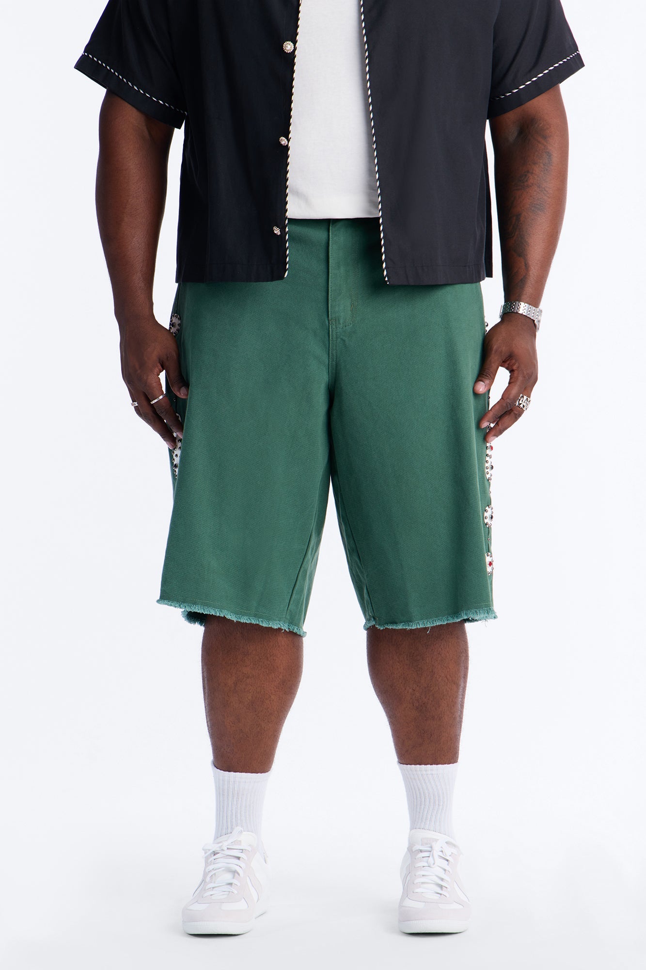 Aspiring Artist Embellished Short - Olive