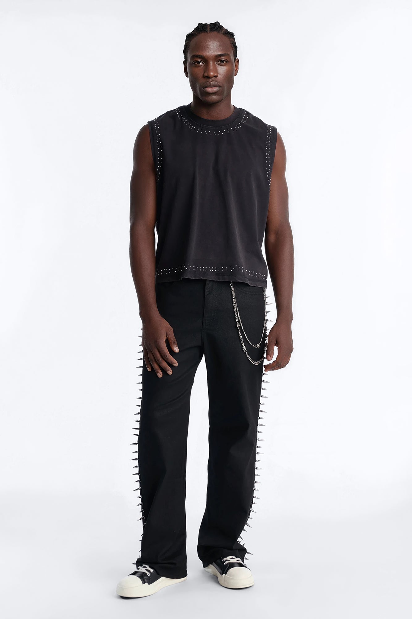 Boxy Cropped Caliber Muscle Tee - Black