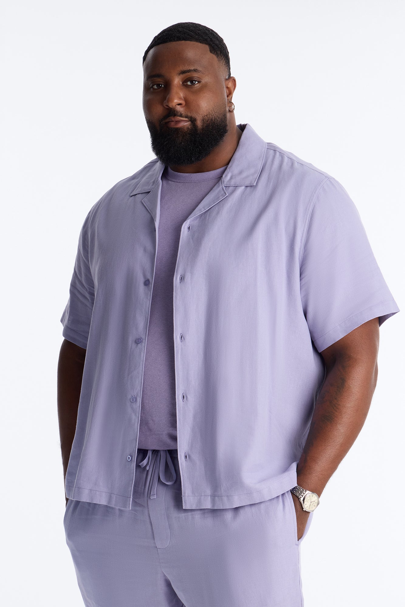 Bahamas Linen Shirt - Lavender