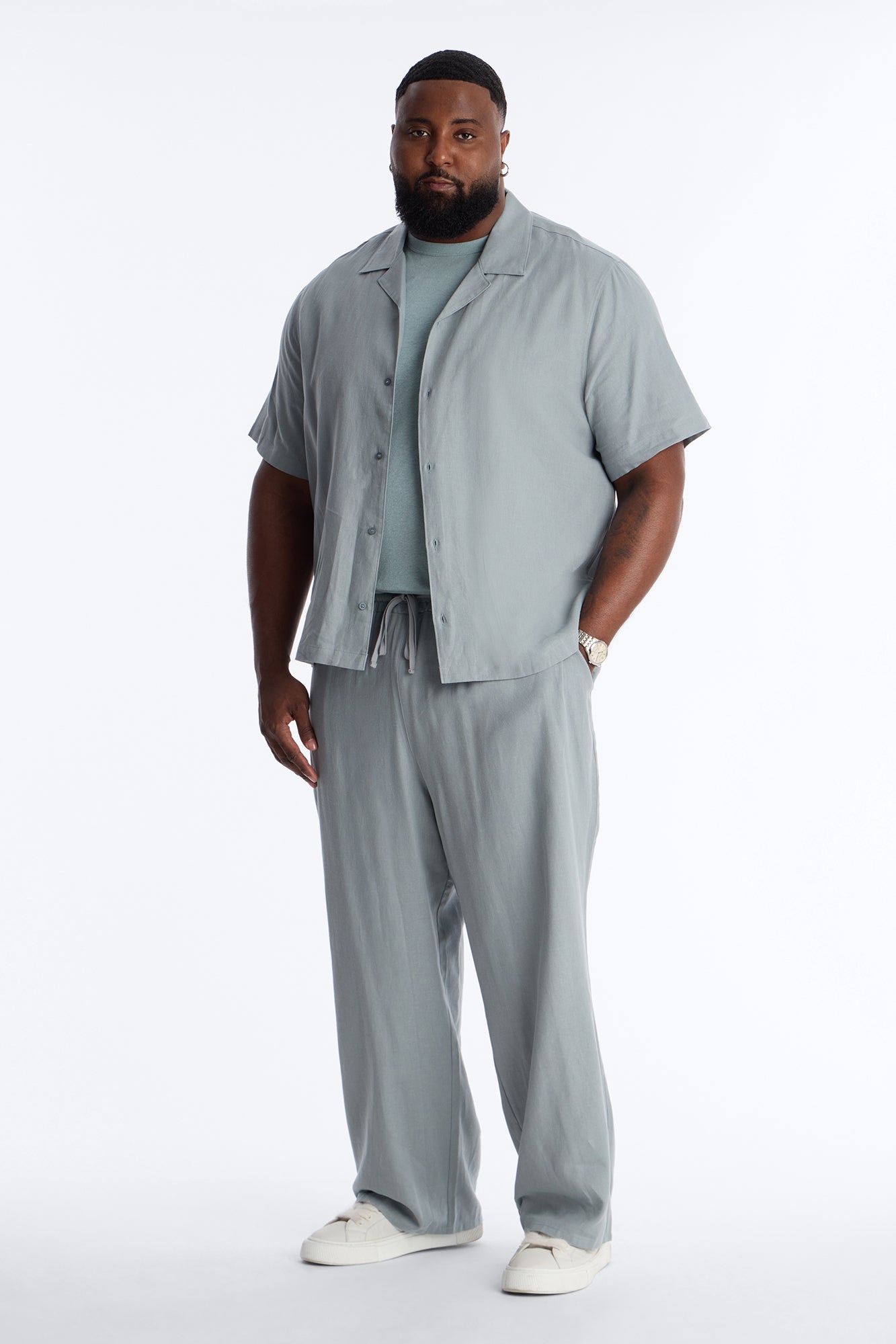 Bahamas Linen Shirt - Slate Blue