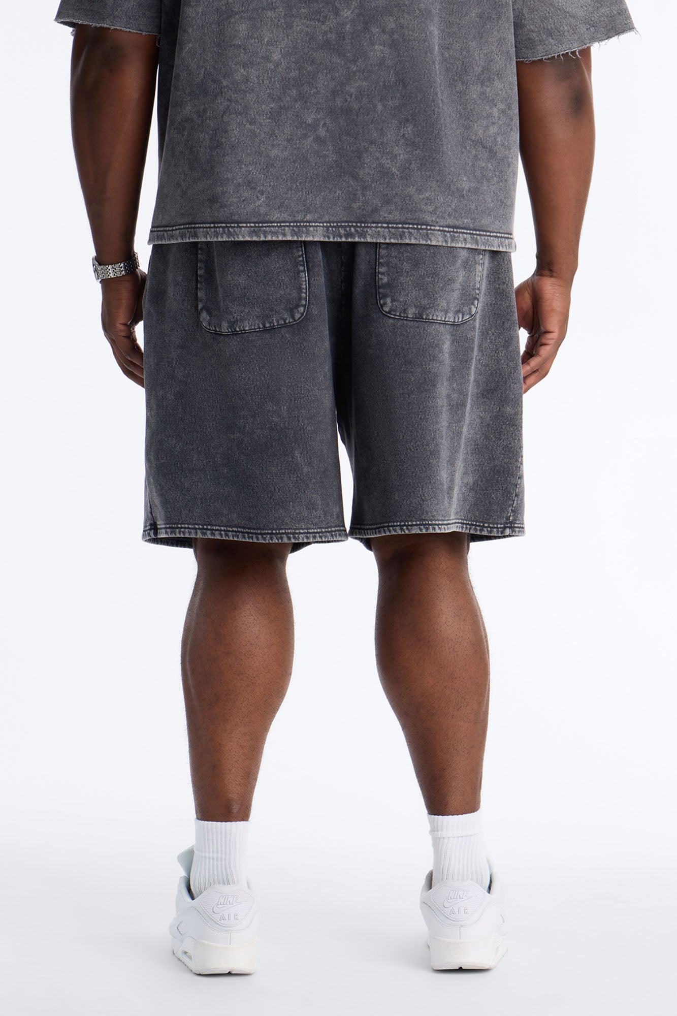 On The Go Washed Sweatshort - Charcoal