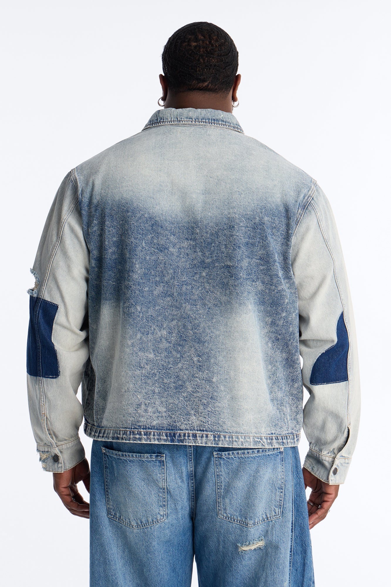 Cropped Hyperion Button Up Shirt - Bleach Blue Wash