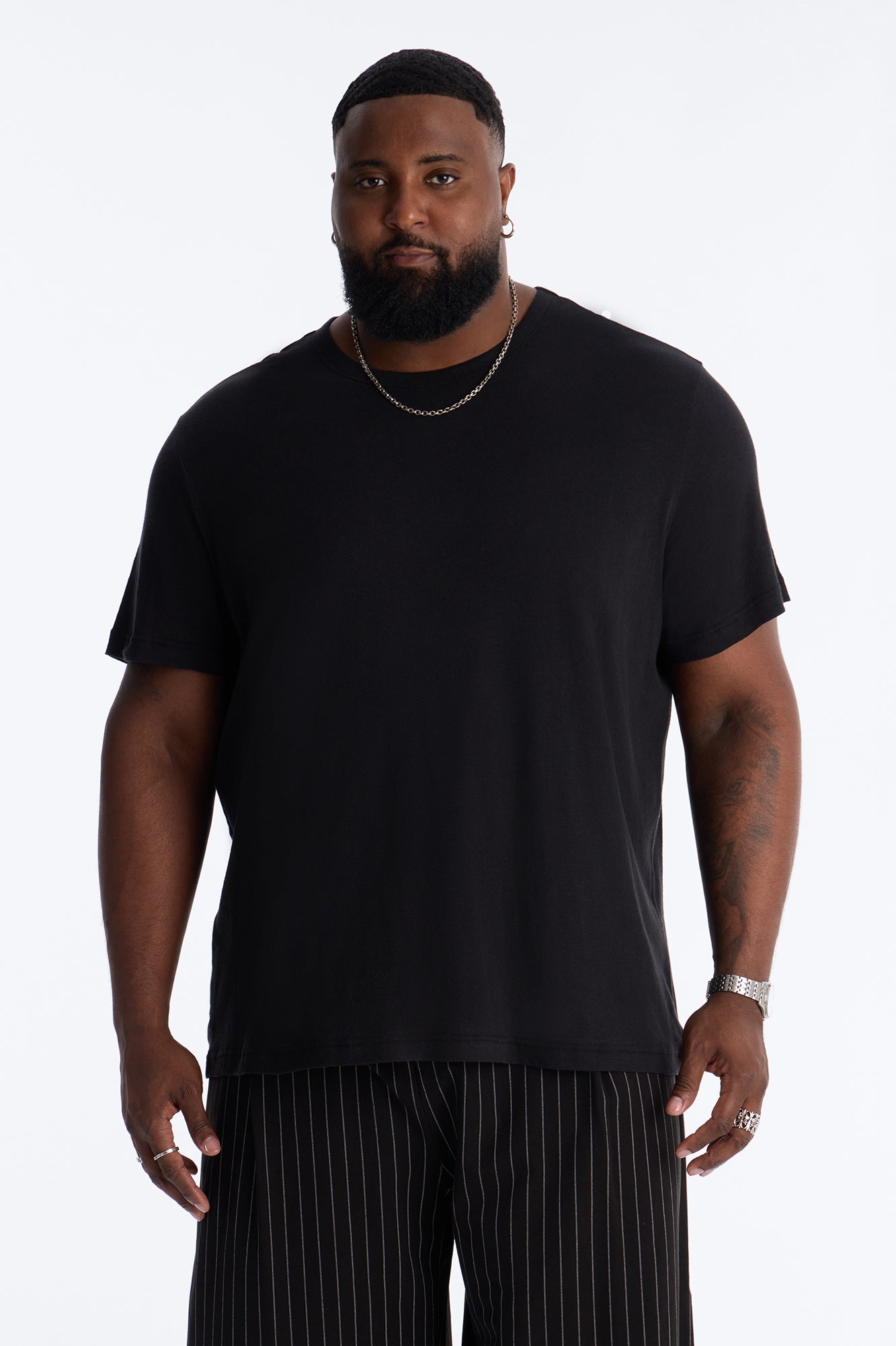 Bahamas Linen Crew Tee - Black