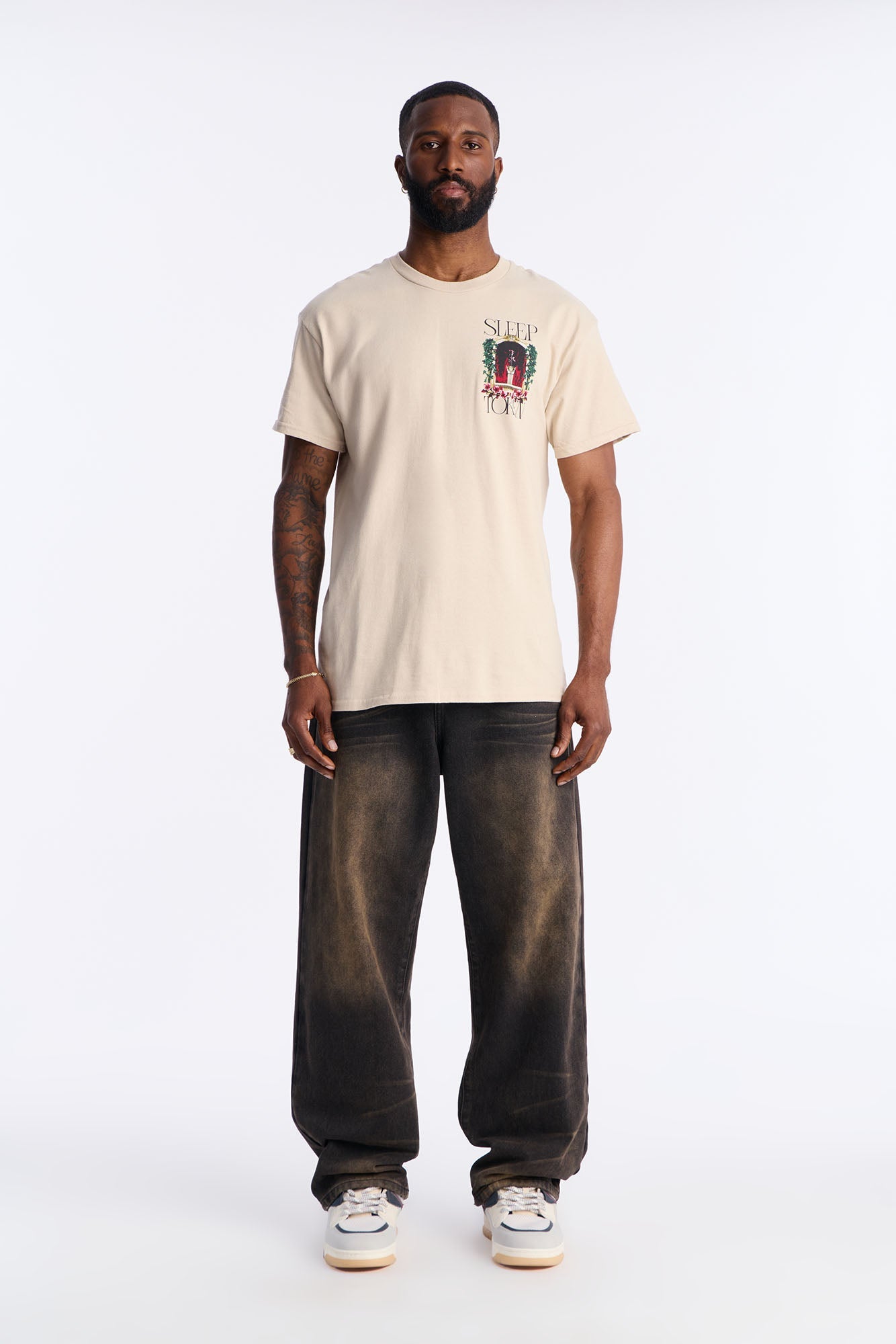 Sleep Token Rose Short Sleeve Tee - Cream