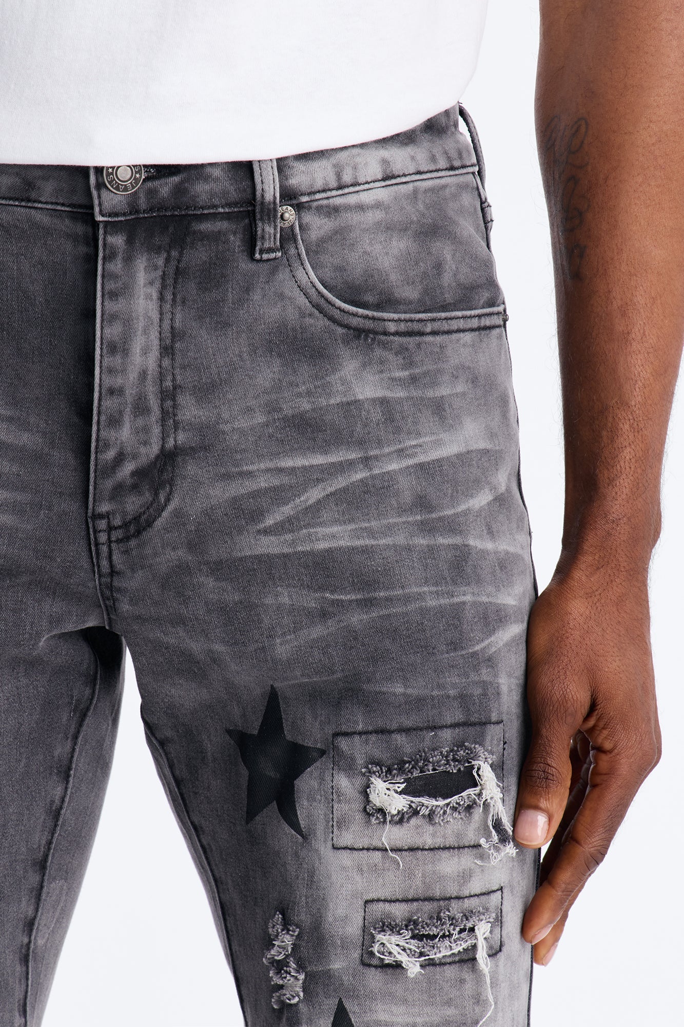 Stacked Skinny Flare Cosmo Jean - Black Wash