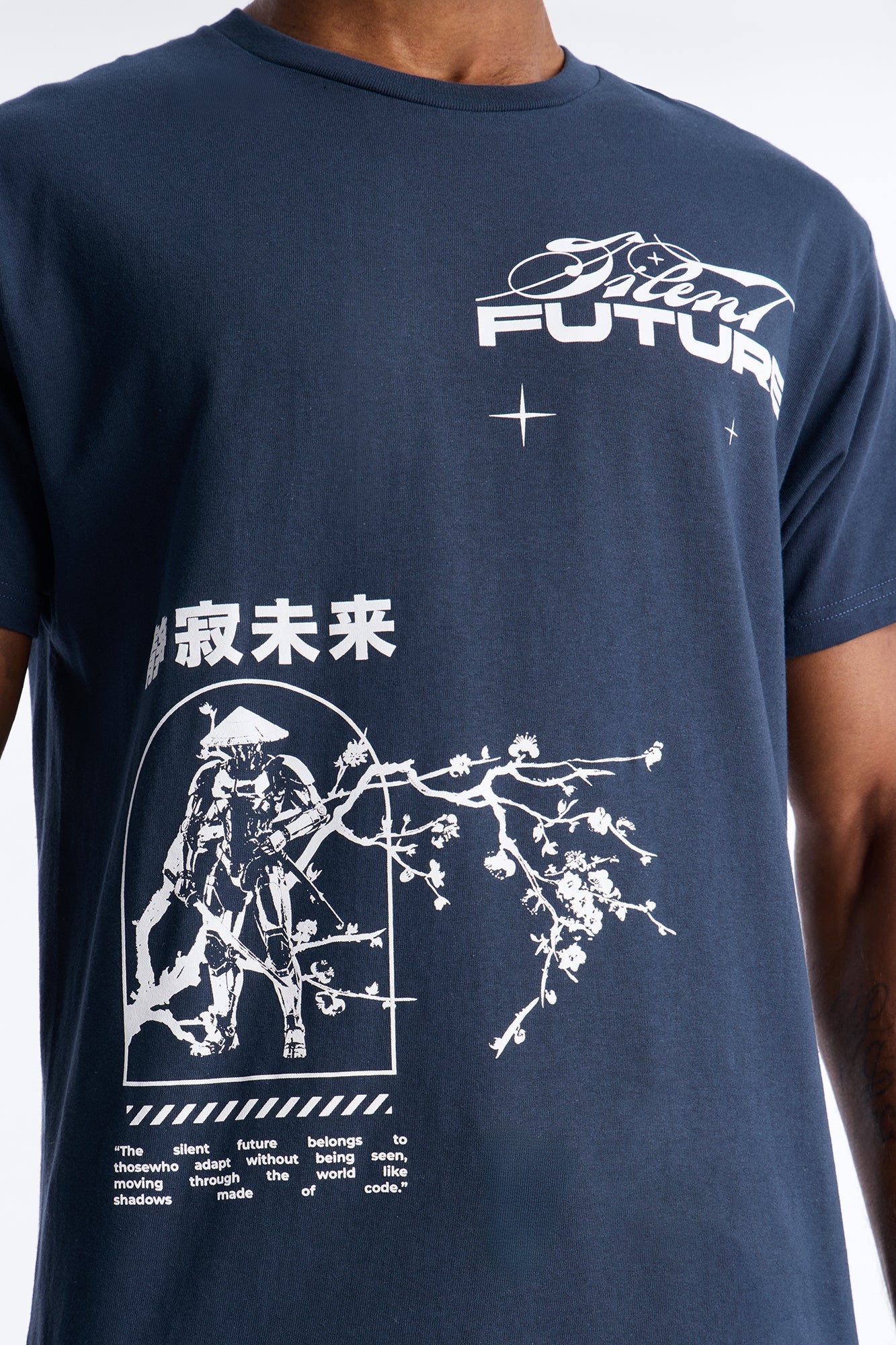 Silent Future Oversized Short Sleeve Tee - Navy