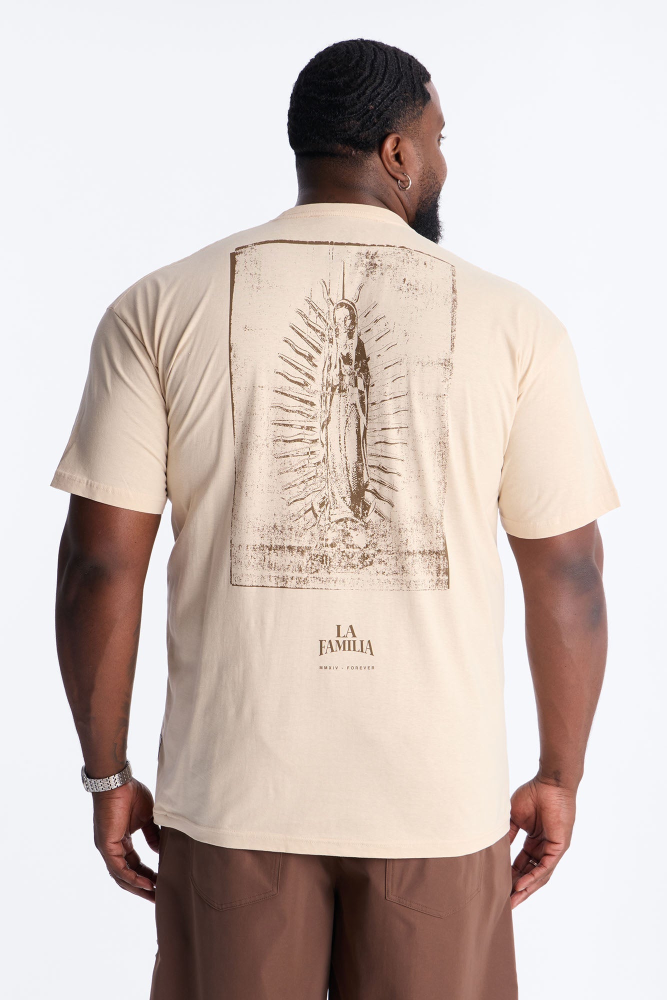 La Familia Virgin Mary Short Sleeve Tee - Cream