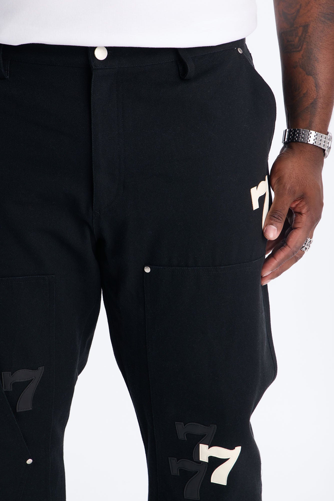 Straight Angel Numbers Pant - Black
