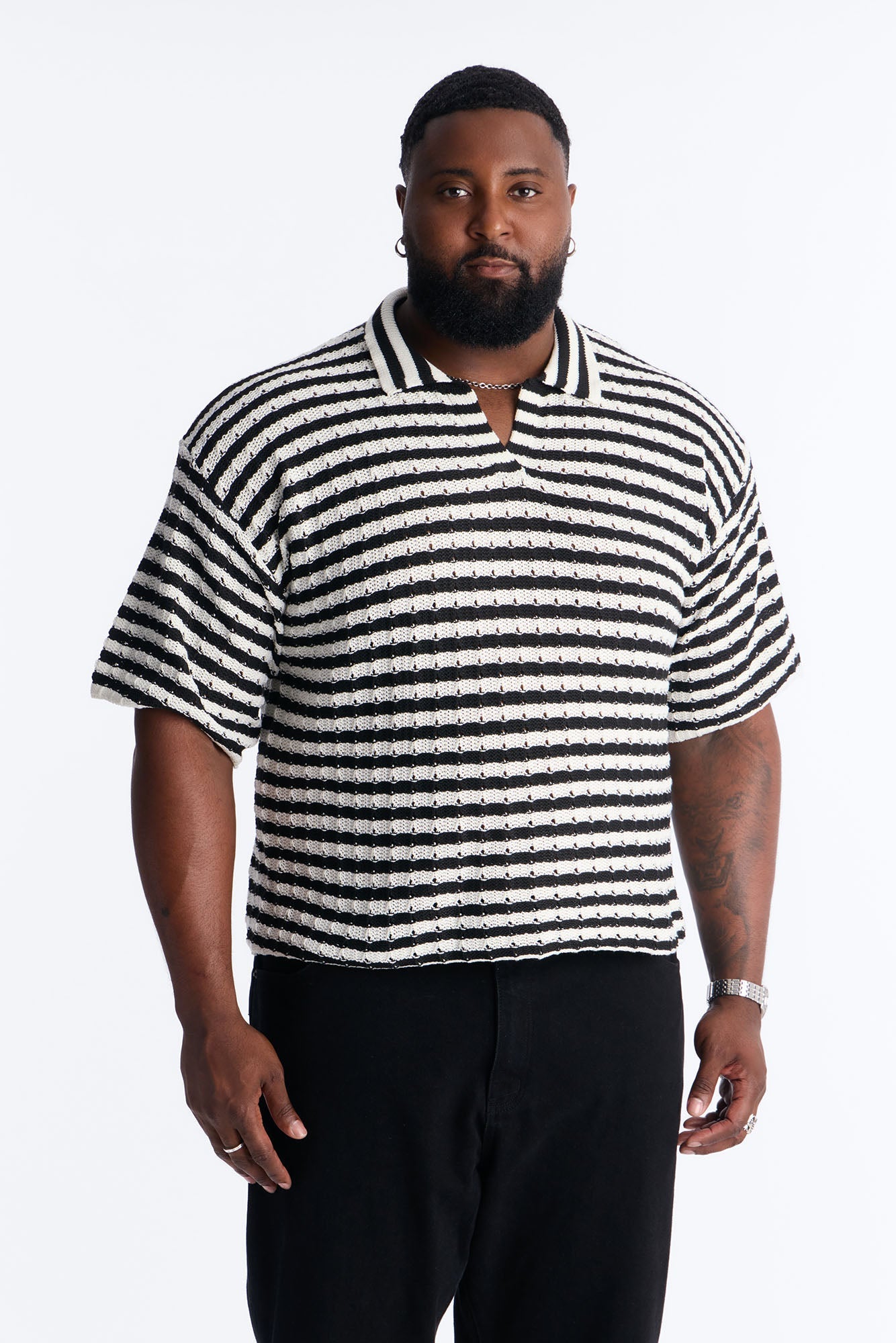 Relaxed Regatta Stripe Polo - Black
