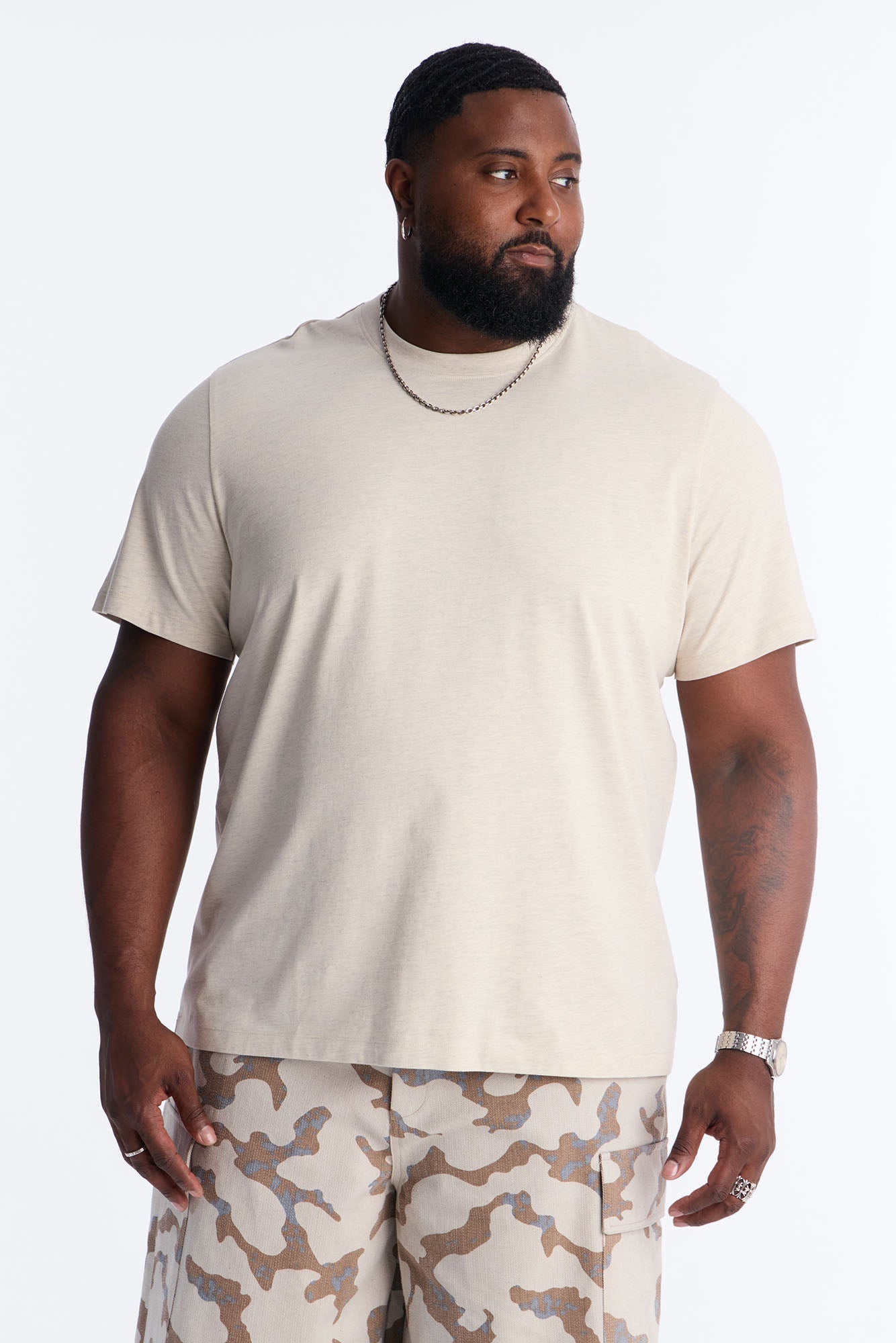 Essential Short Sleeve Crew Tee - Oatmeal