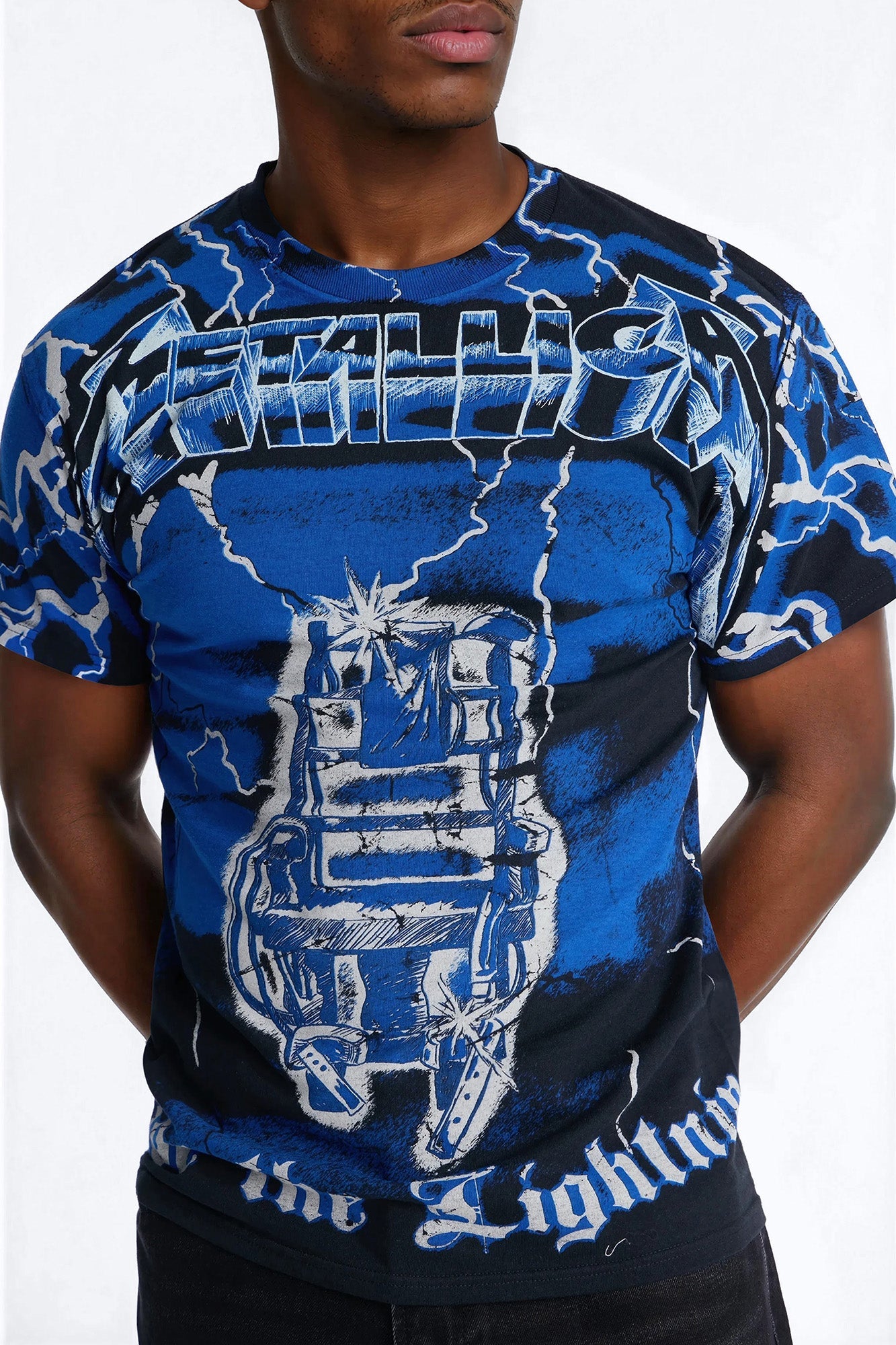 Metallica Ride The Lightning All Over Print Short Sleeve Tee - Black
