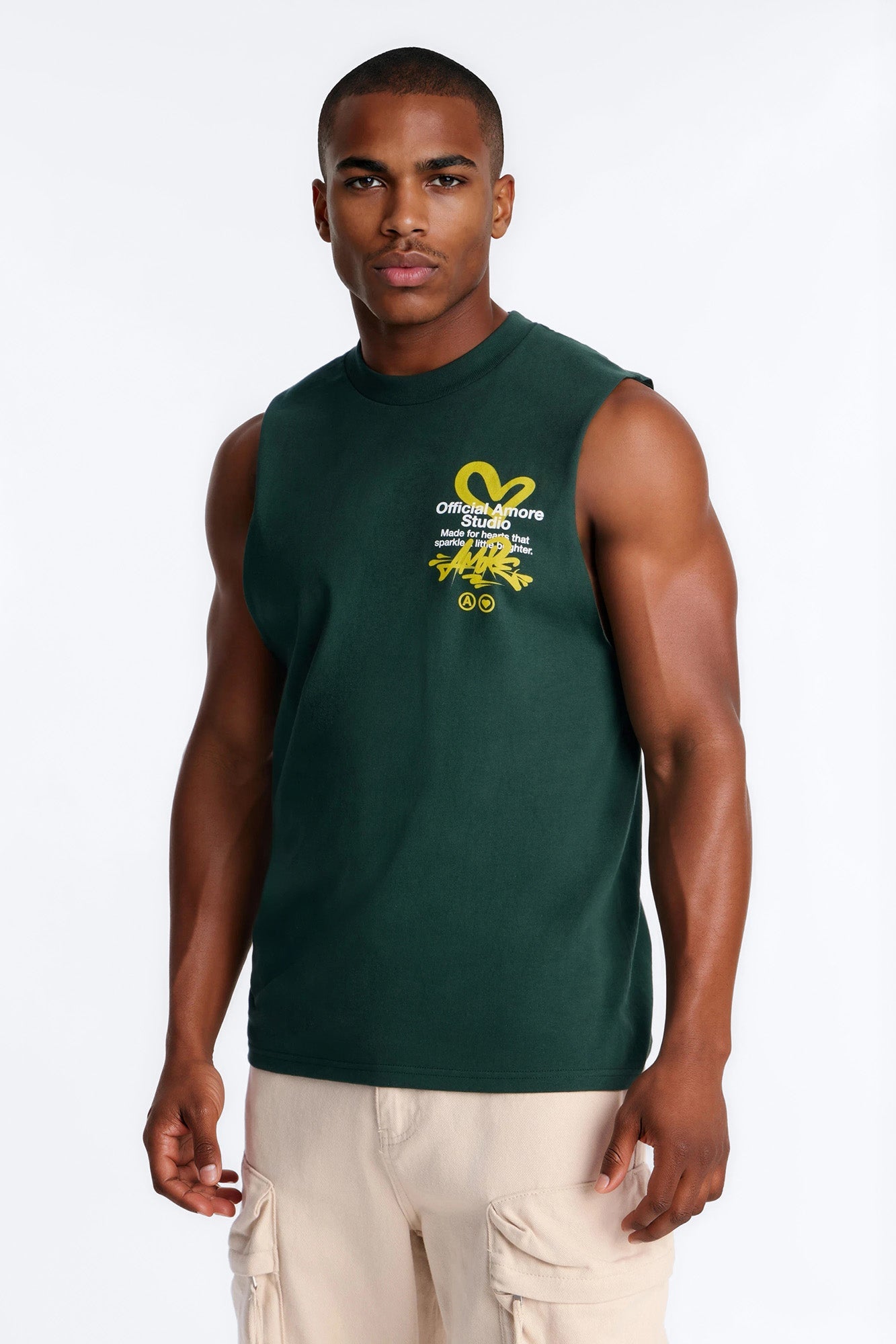 Amor Studio More Love Muscle Tee - Green