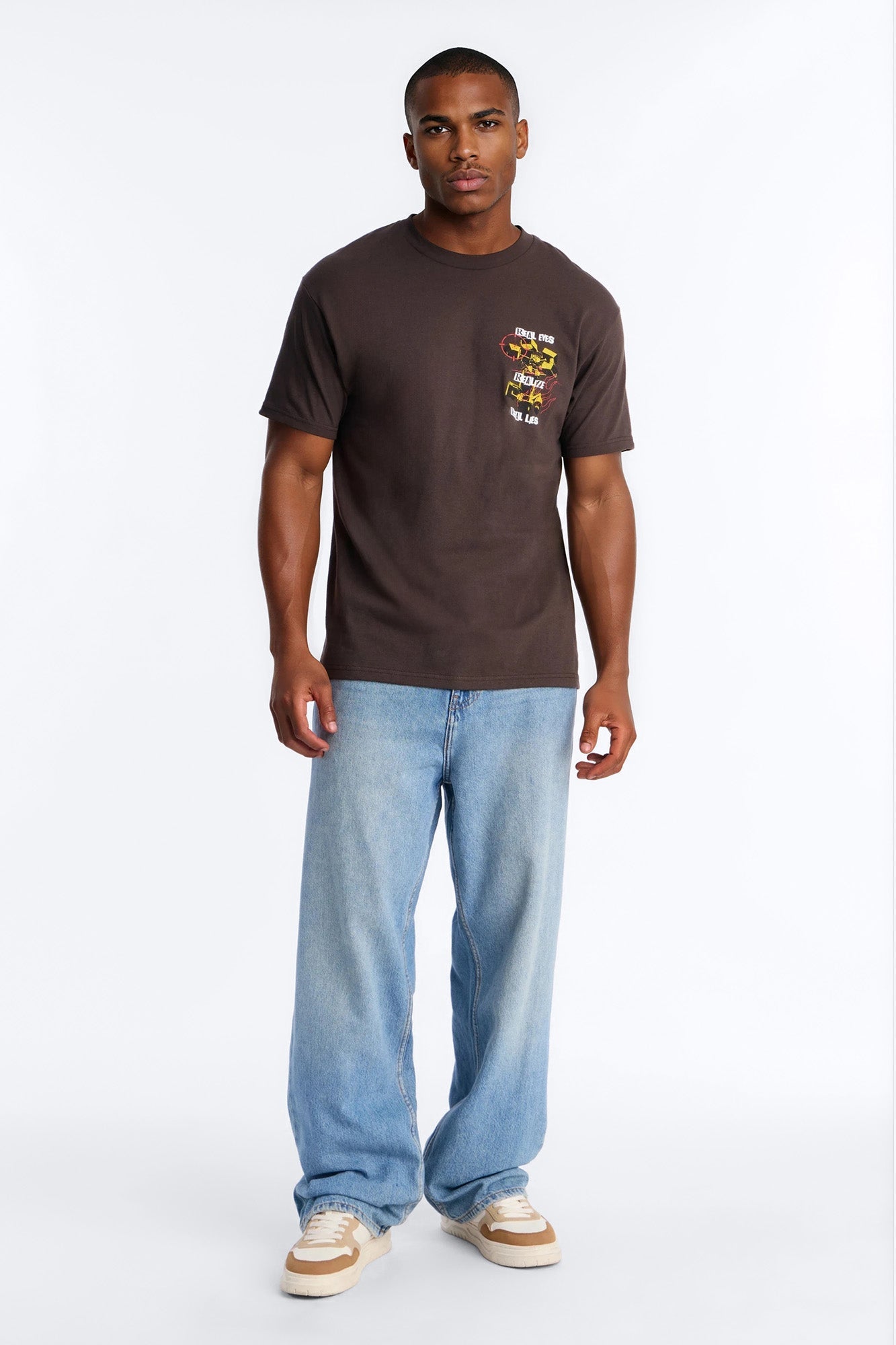 Realize Real Lies Oversized Short Sleeve Tee - Chocolate