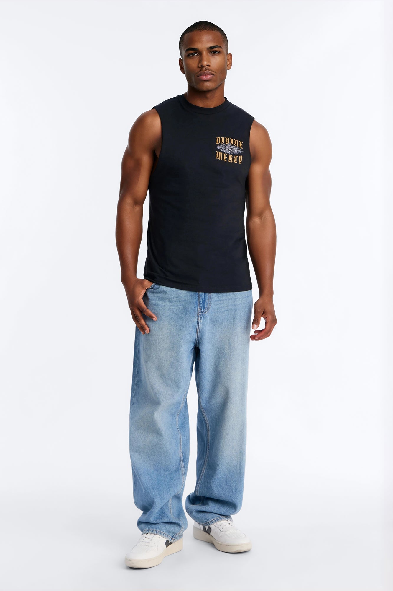 Divine Mercy Muscle Tee - Black