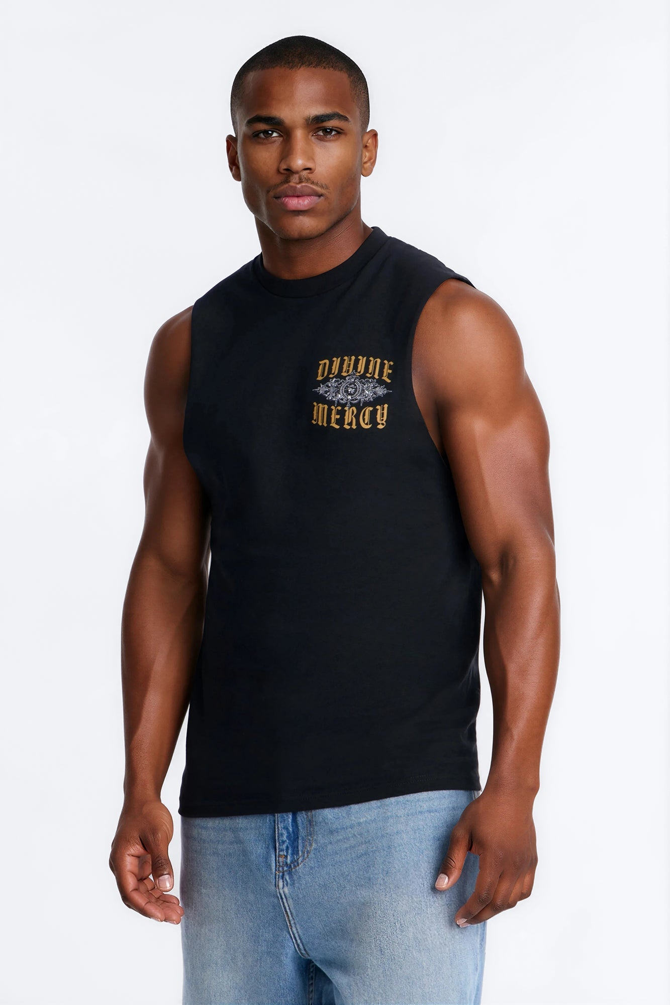 Divine Mercy Muscle Tee - Black