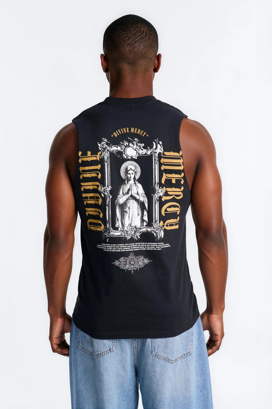 Divine Mercy Muscle Tee - Black