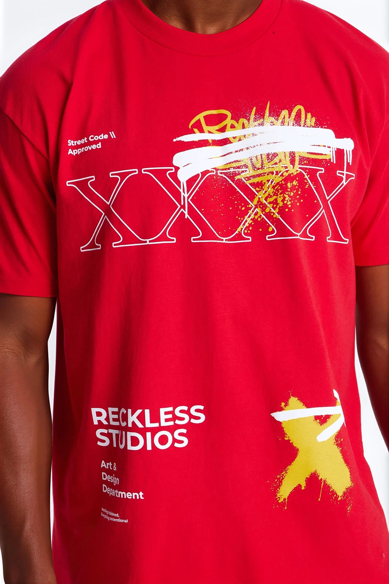 Reckless Studio Oversized Short Sleeve Tee - Red