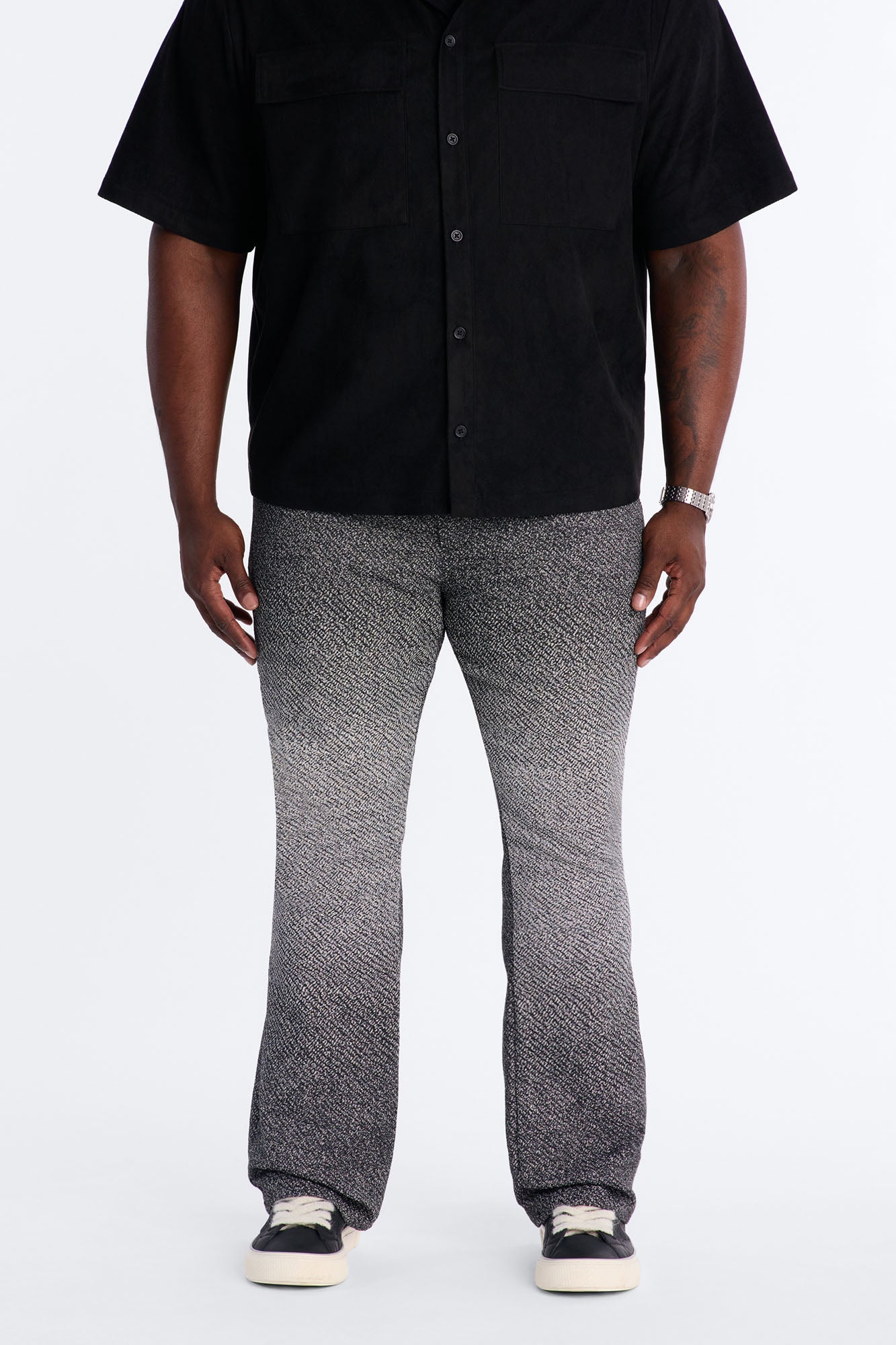 Stacked Slim Flare Tapestry Jean - Grey
