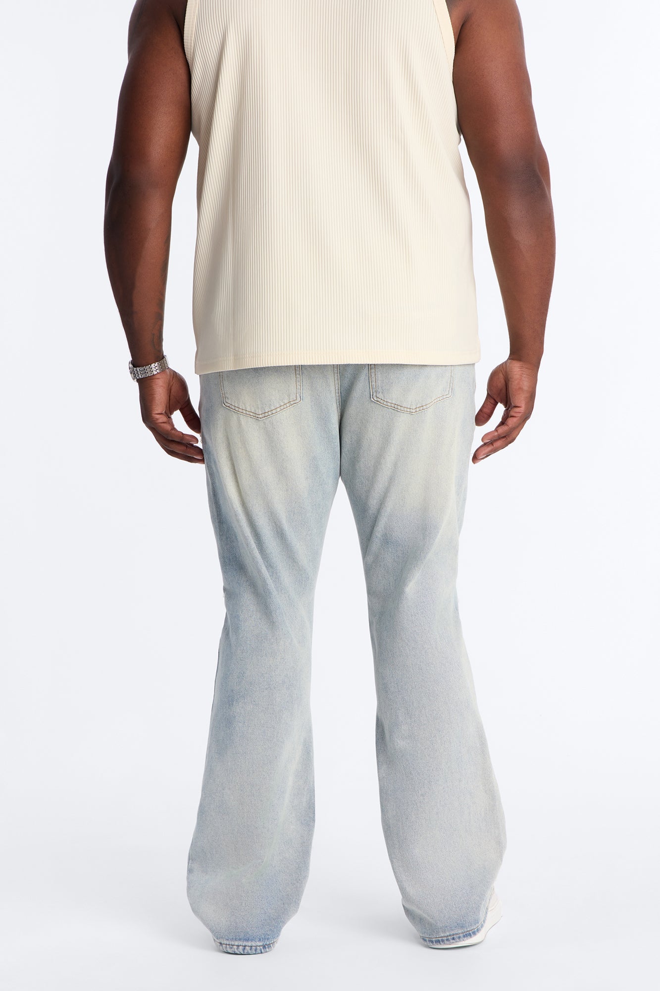 Stacked Slim Flare Stud Havoc Jean - Light Wash