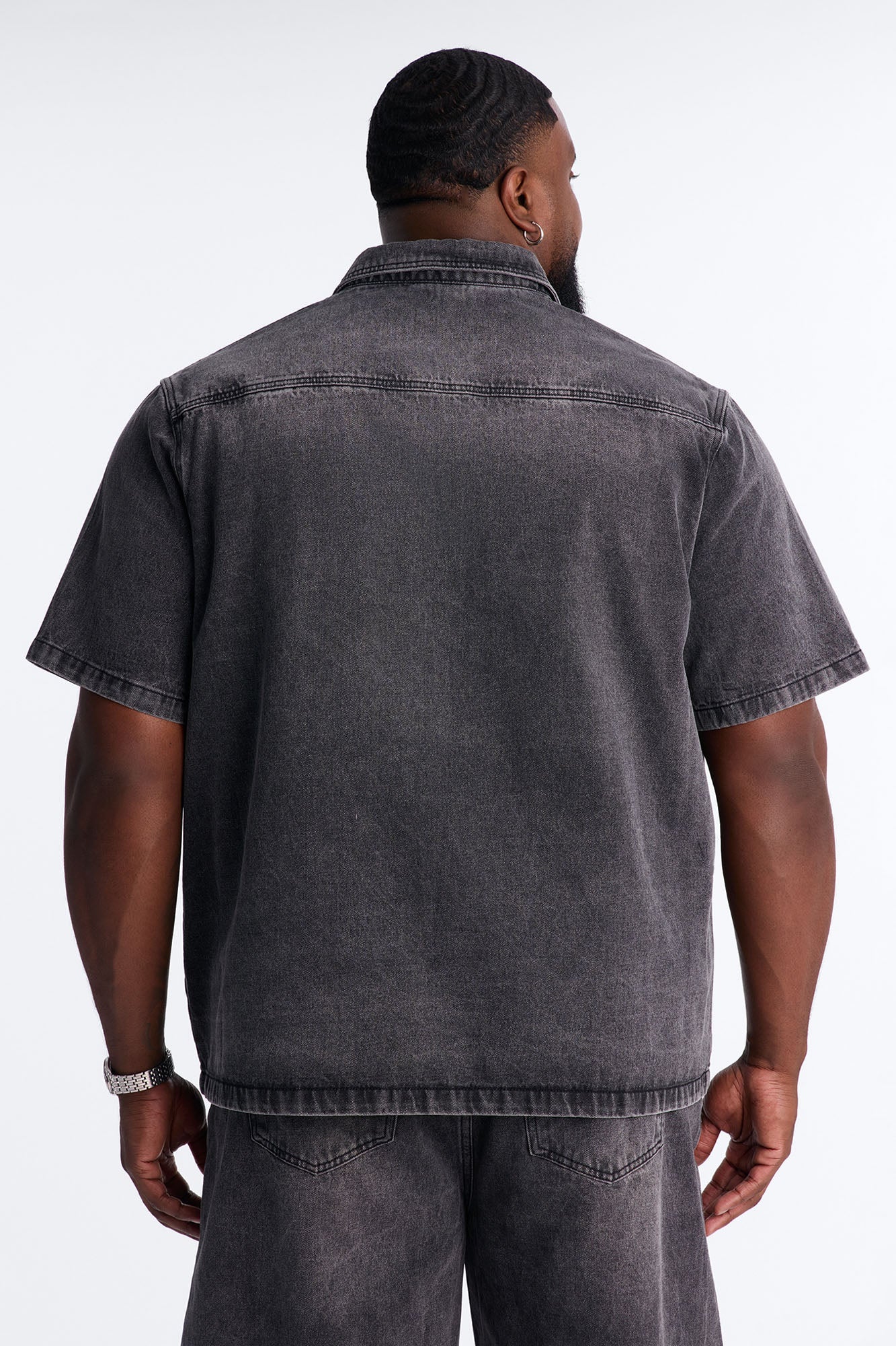 Been Blessed Denim Button Up Shirt - Black Wash
