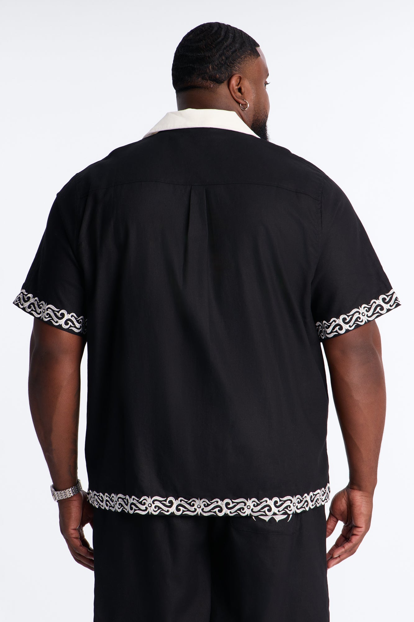 Coastal Isla Cuban Button Up Shirt - Black