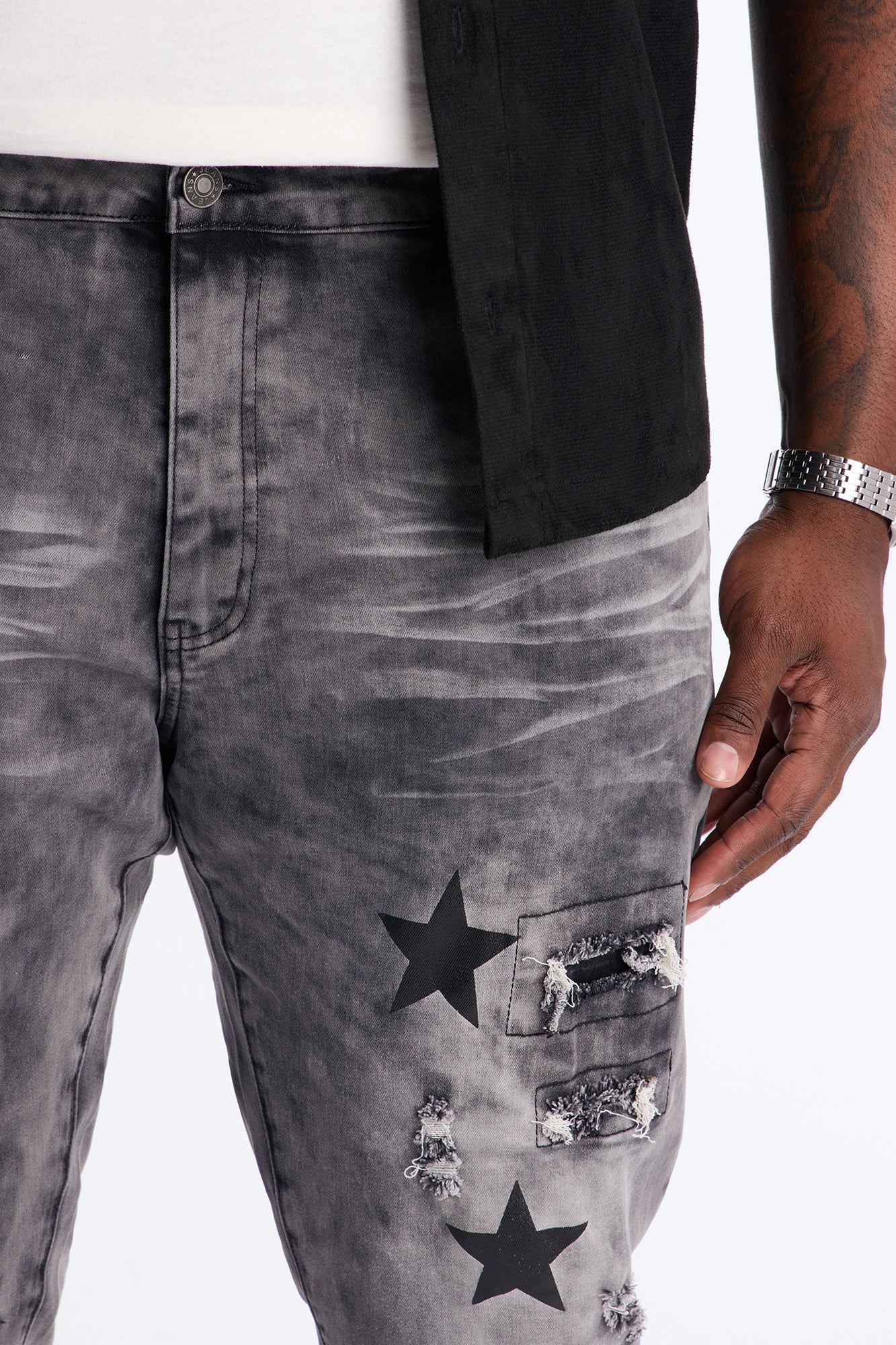 Stacked Skinny Flare Cosmo Jean - Black Wash