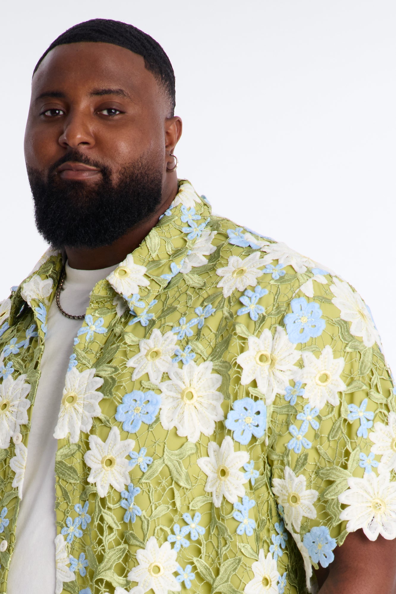 Relaxed Paradise Floral Button Up Shirt - Green