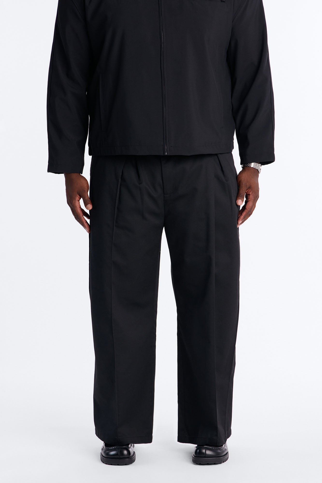 Wide Leg Doheny Abstract Blade Trouser - Black