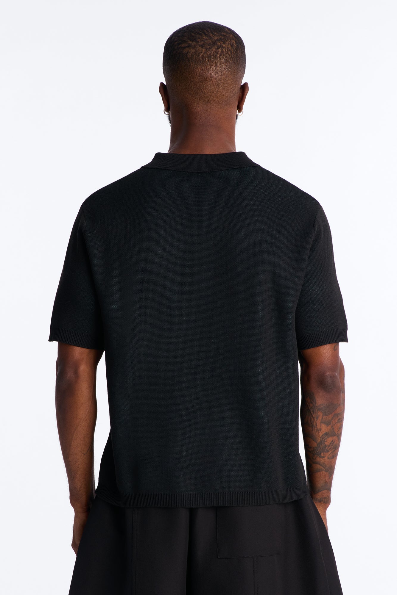 88 Apex Johnny Collar Knit Top - Black