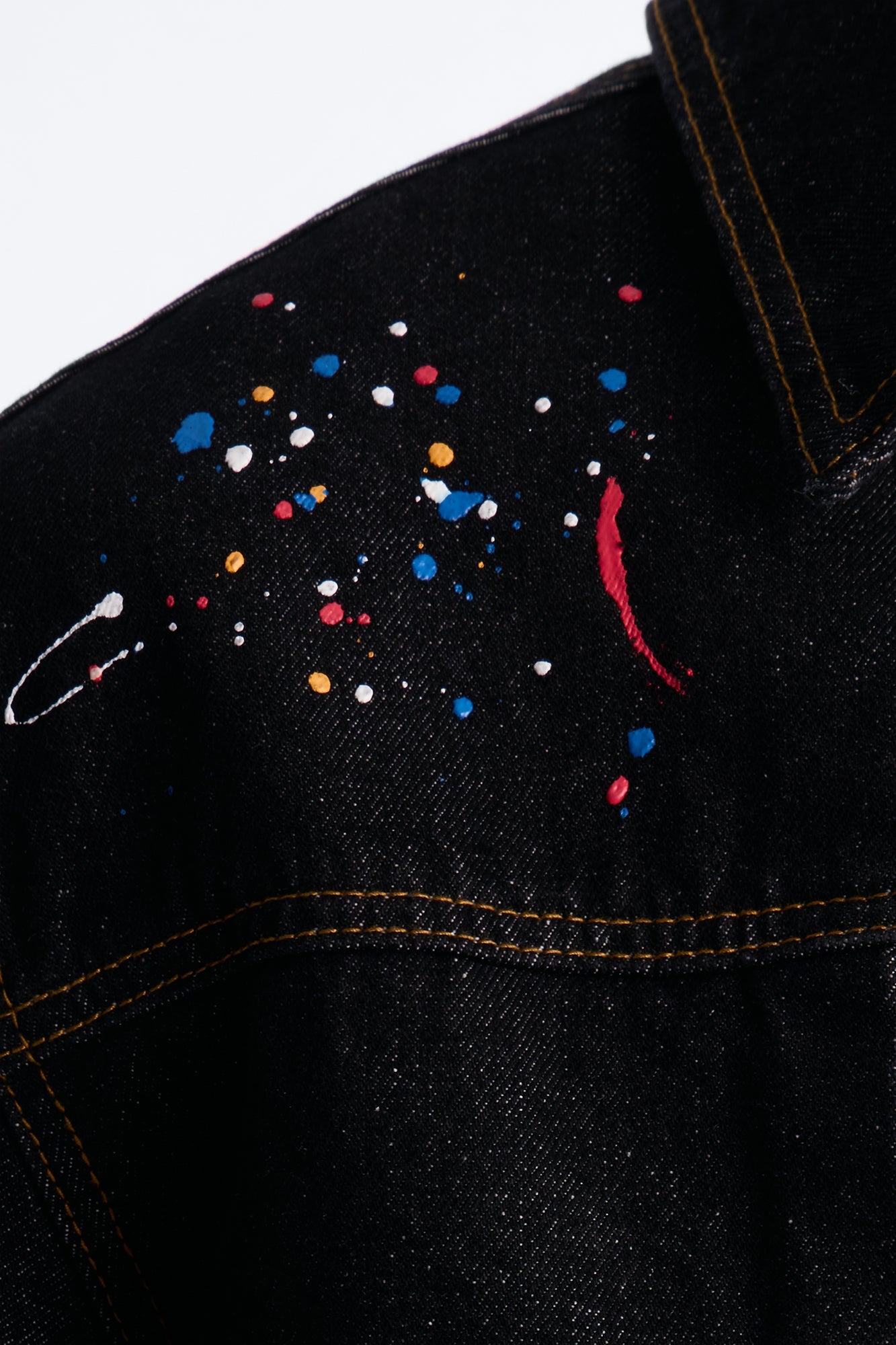 Studio Paint Denim Trucker Jacket - Dark Wash