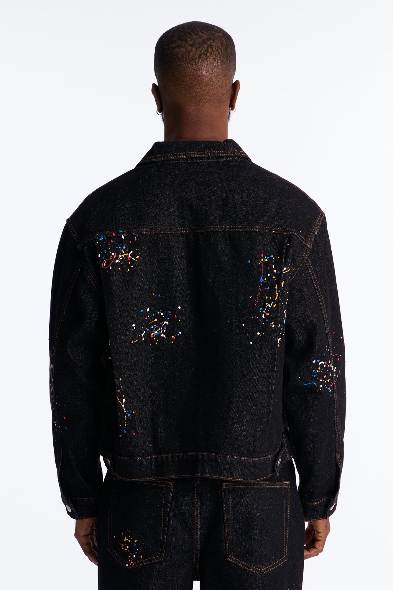 Studio Paint Denim Trucker Jacket - Dark Wash