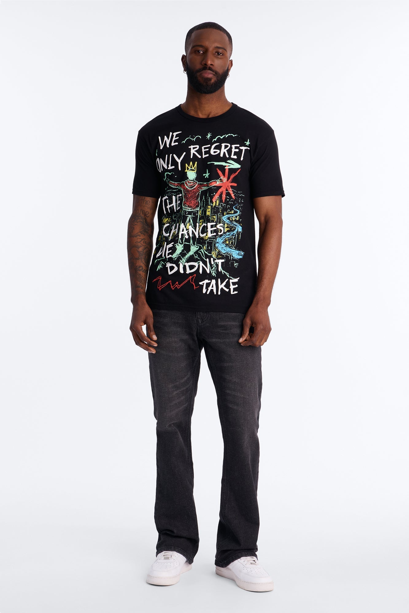 Fortunate Favors The Bold Puff Print Short Sleeve Tee - Black
