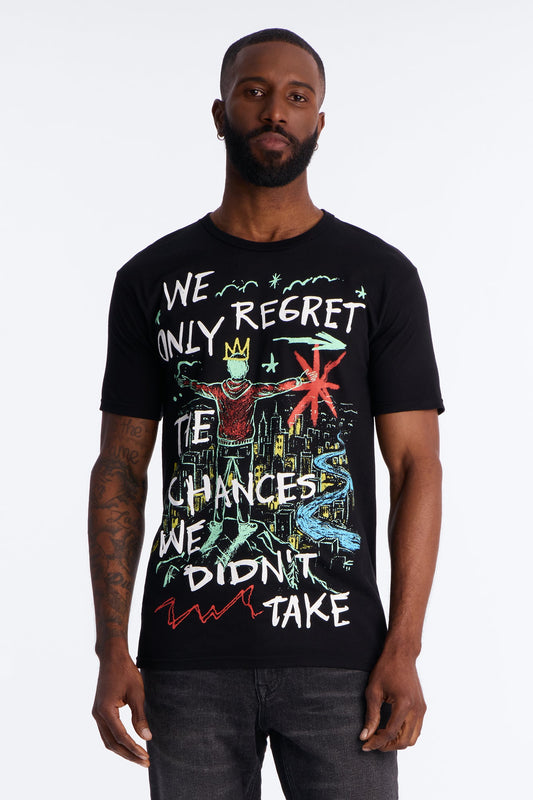 Fortunate Favors The Bold Puff Print Short Sleeve Tee - Black