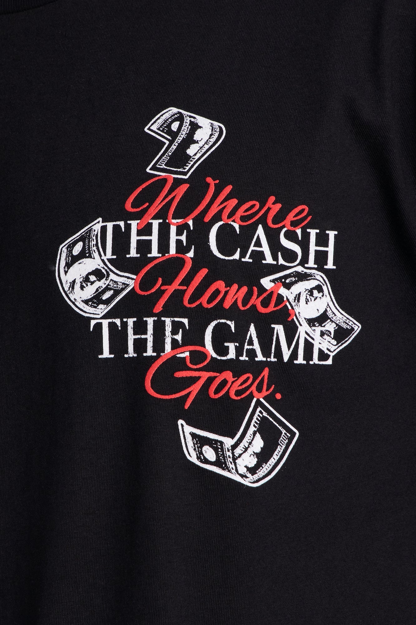 Money Talks Puff Print Short Sleeve Tee - Black