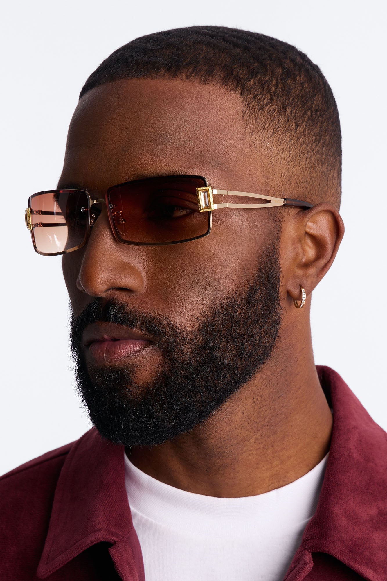 Gridlock Steel Square Sunglasses - Brown
