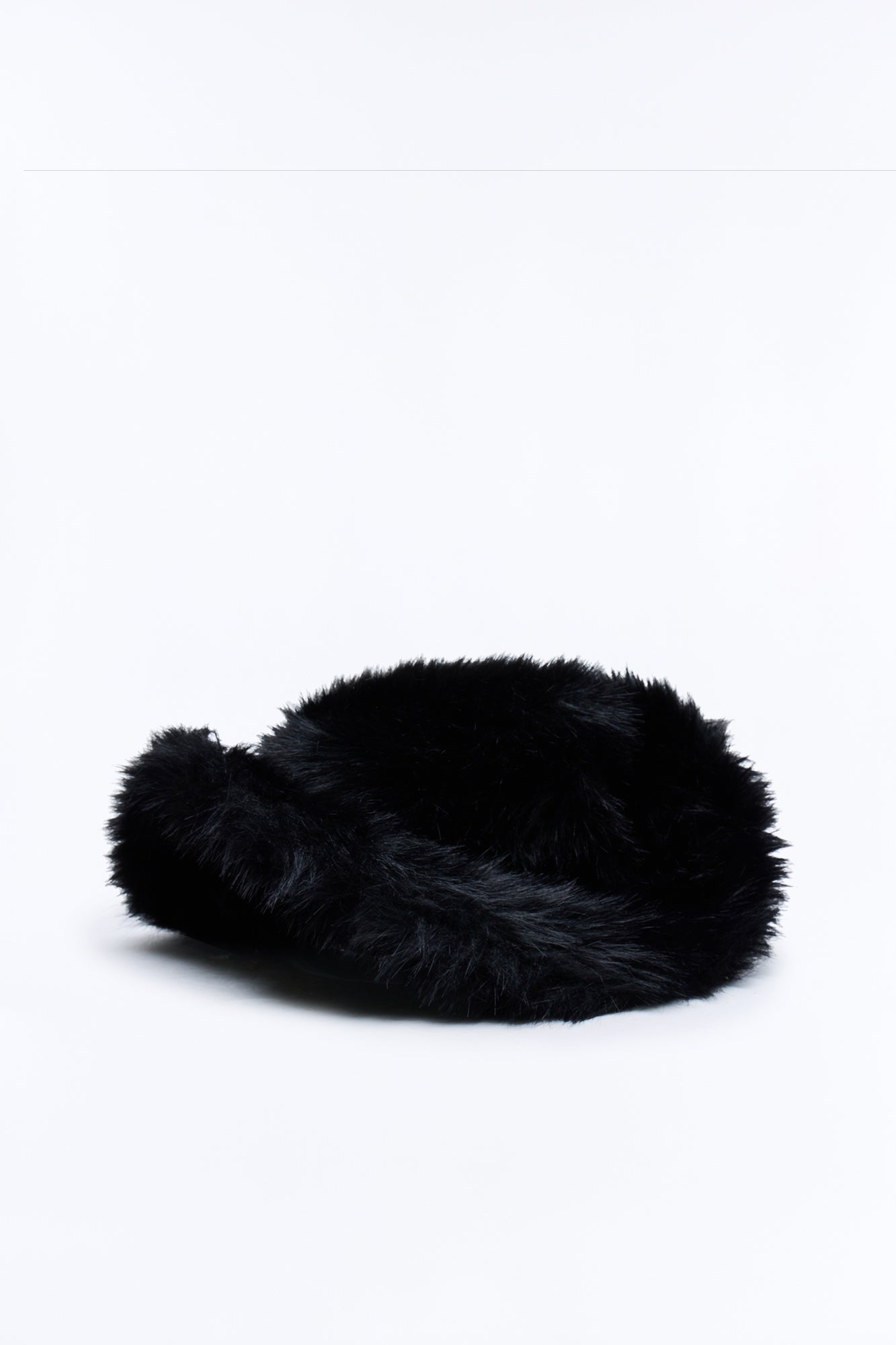 Faux Fur Cowboy Hat - Black