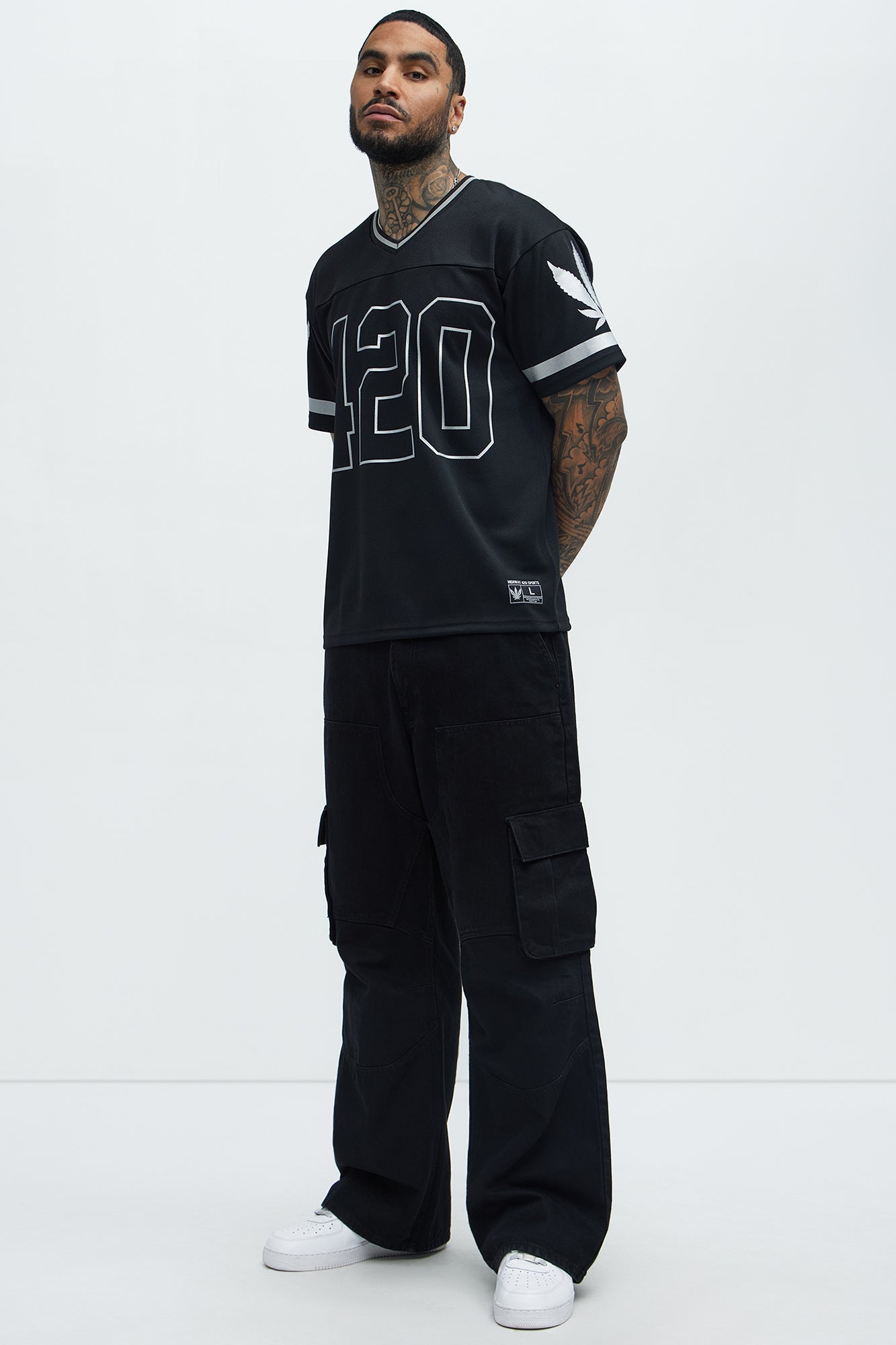 420 Mesh Football Jersey - Black