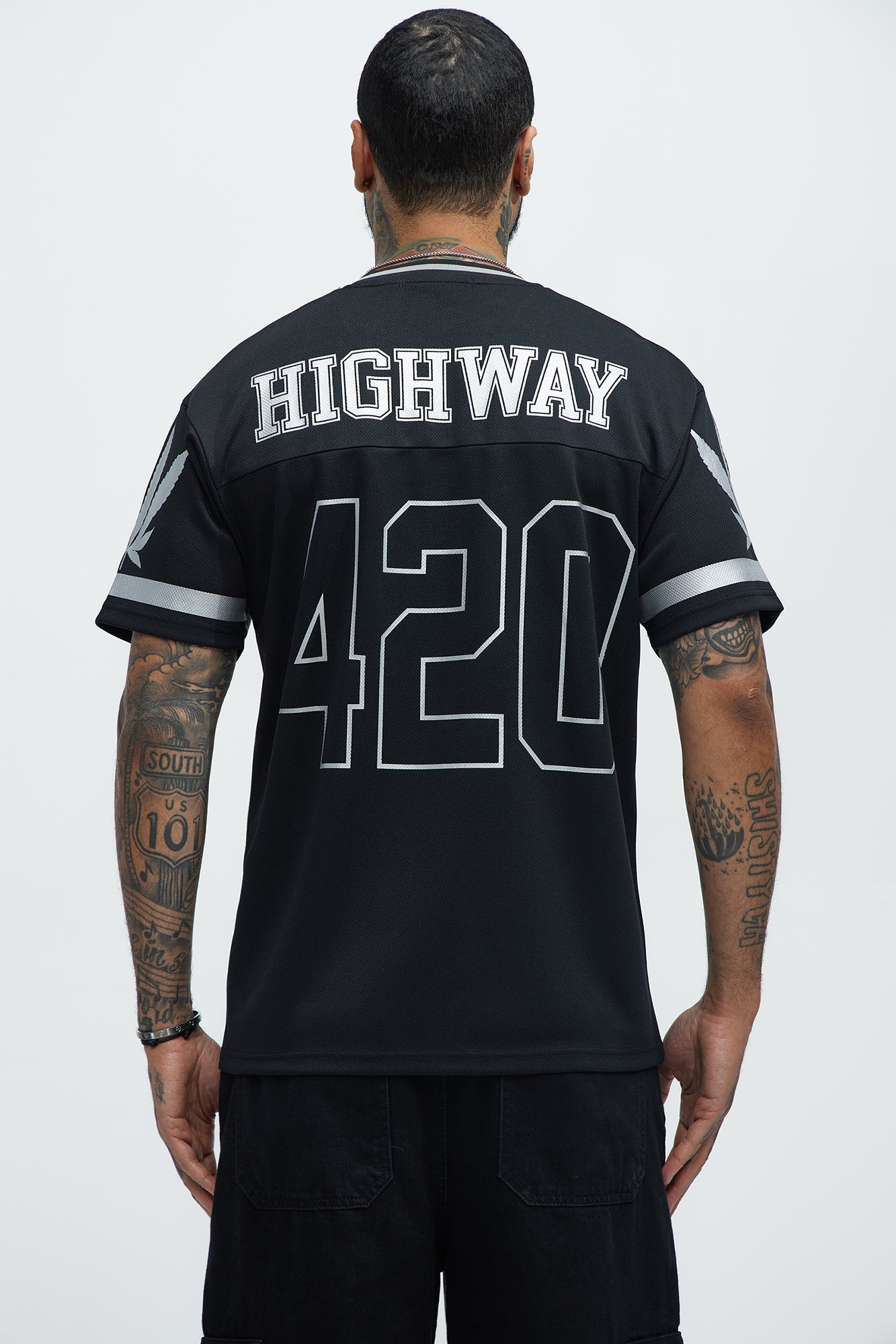 420 Mesh Football Jersey - Black