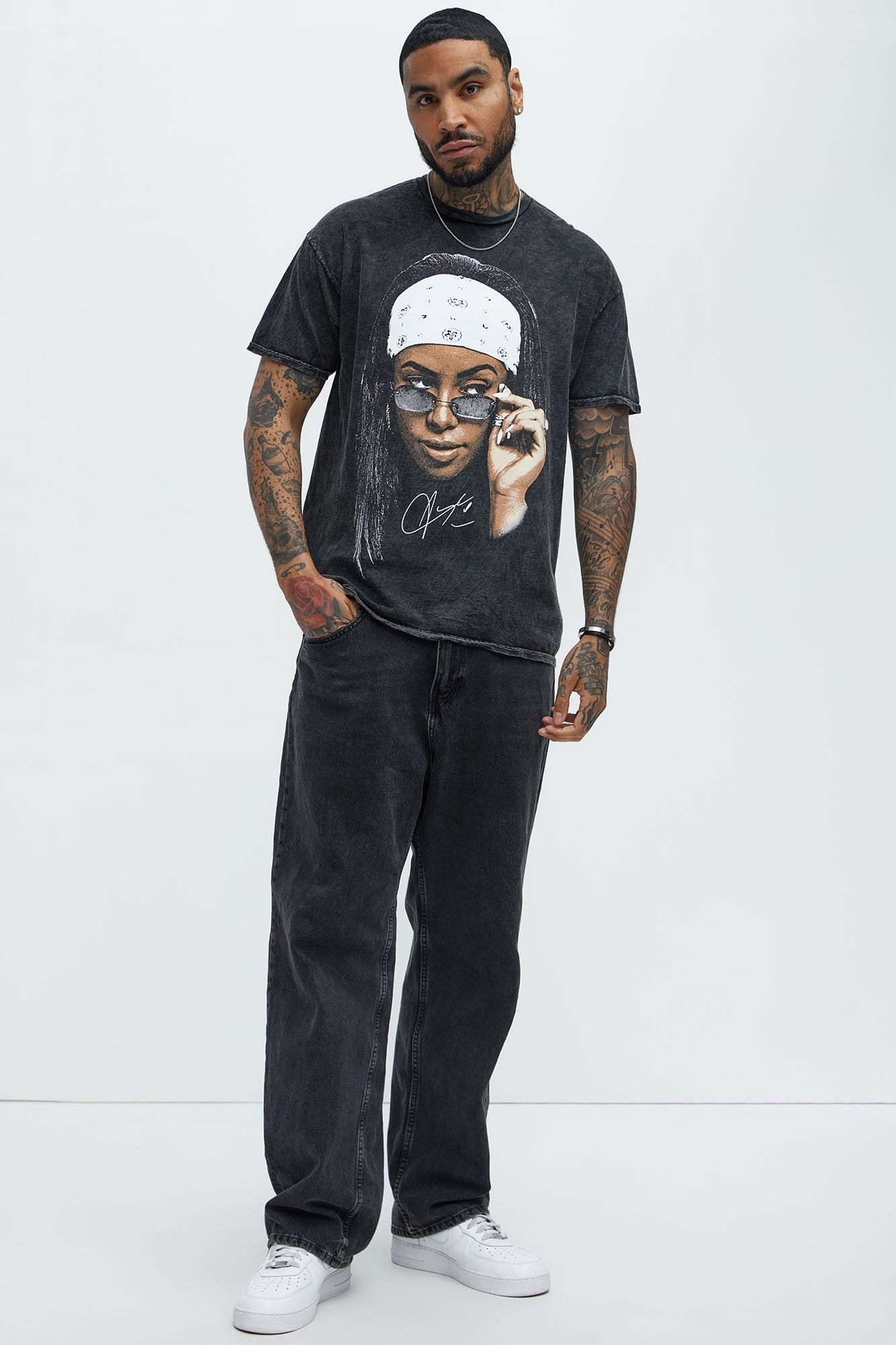 Aaliyah Rock The Boat Short Sleeve Tee - Black