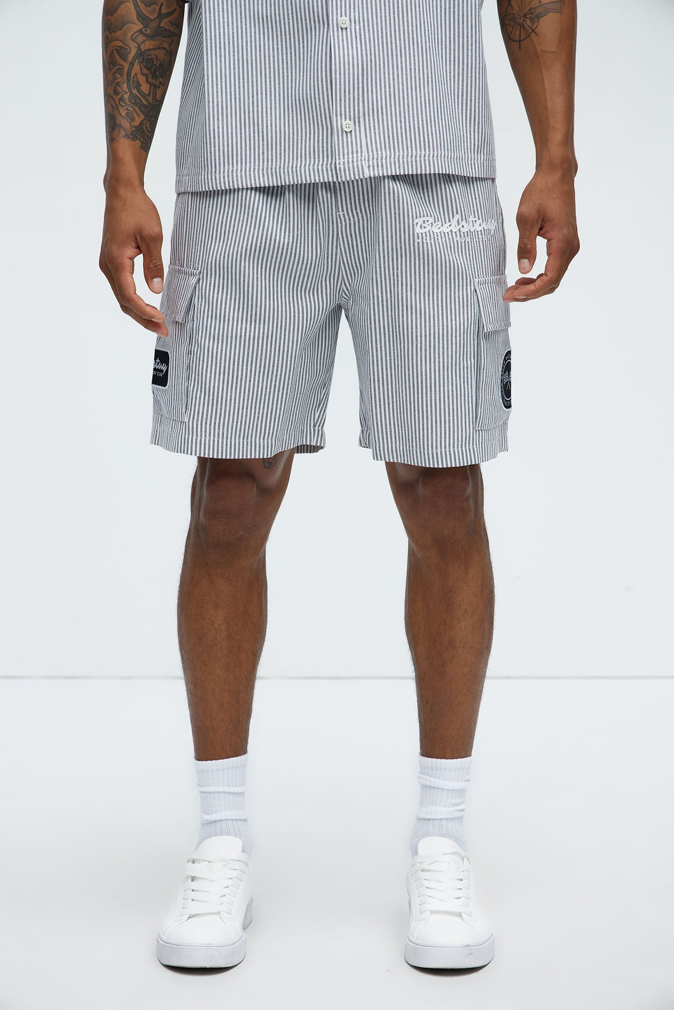 Bedstuy Patch Relaxed Shorts - Black/White