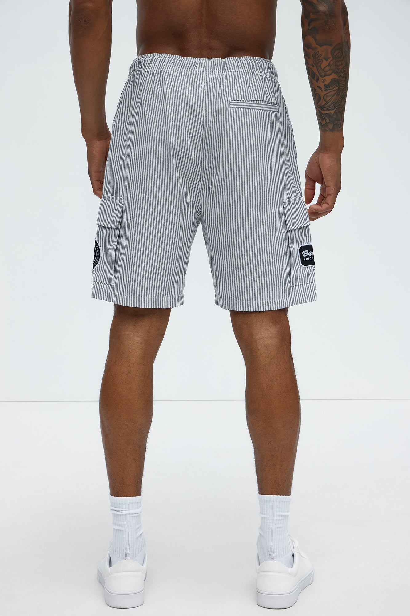 Bedstuy Patch Relaxed Shorts - Black/White
