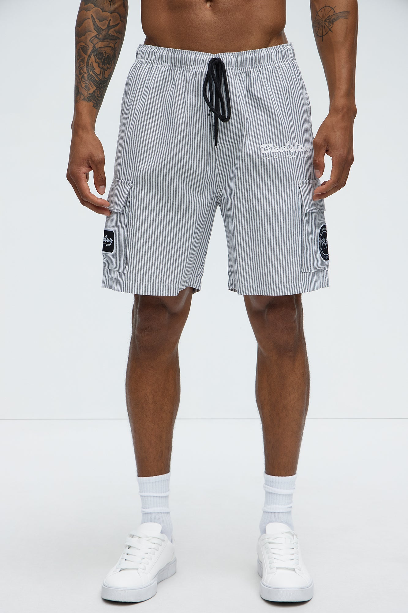 Bedstuy Patch Relaxed Shorts - Black/White