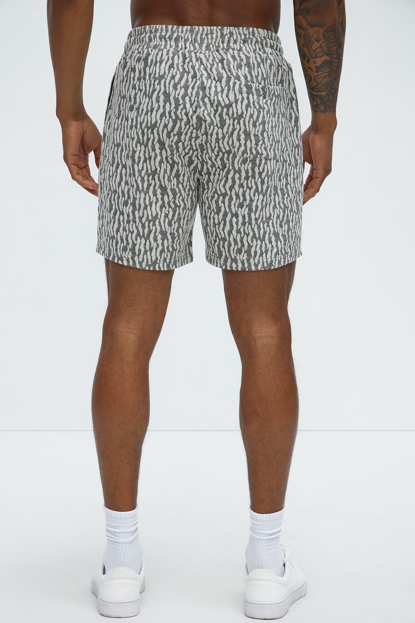 Havana Jacquard Relaxed Shorts - Grey
