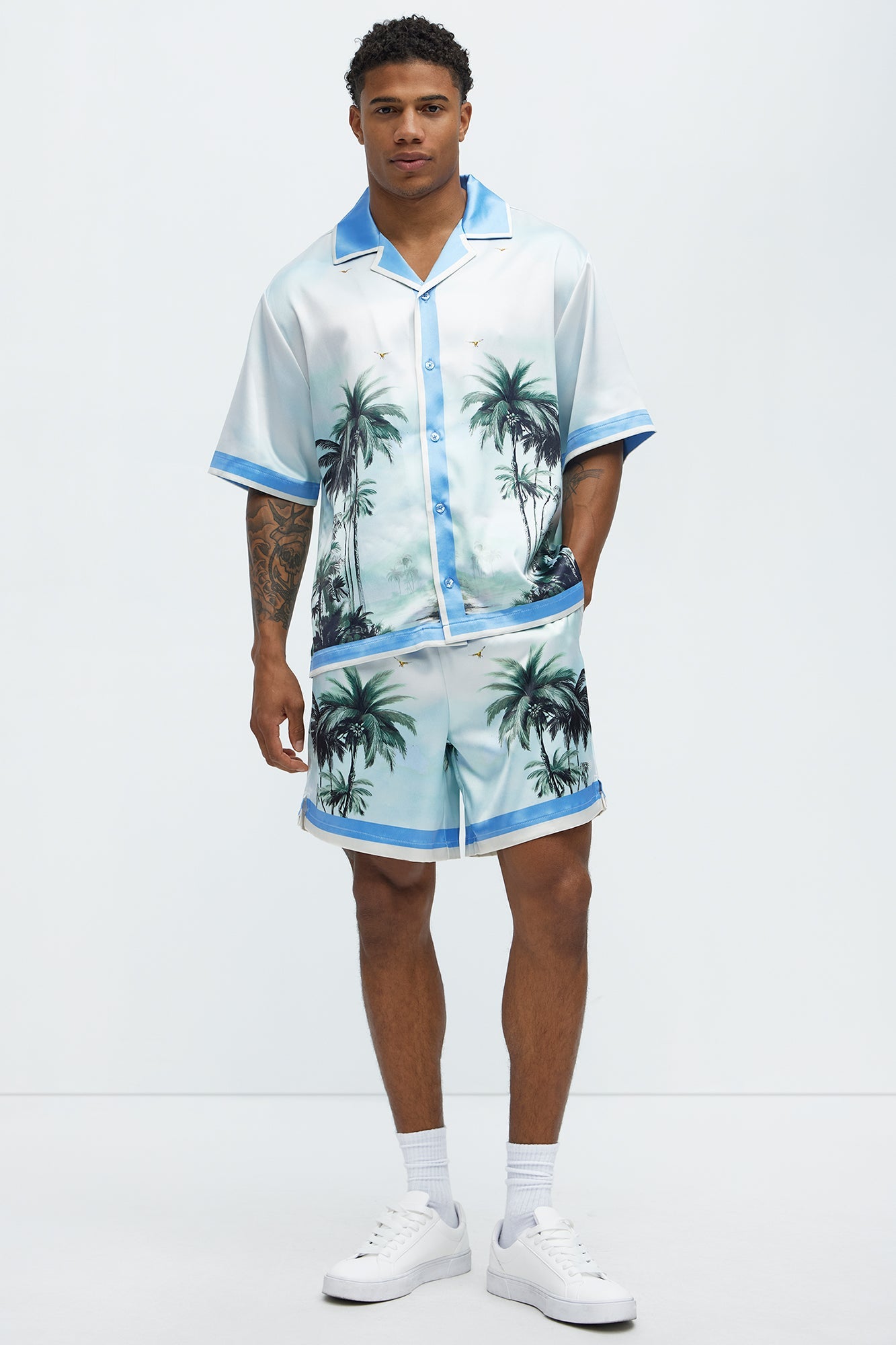 Cockatiel And Palm Resort Shorts - Multi Color