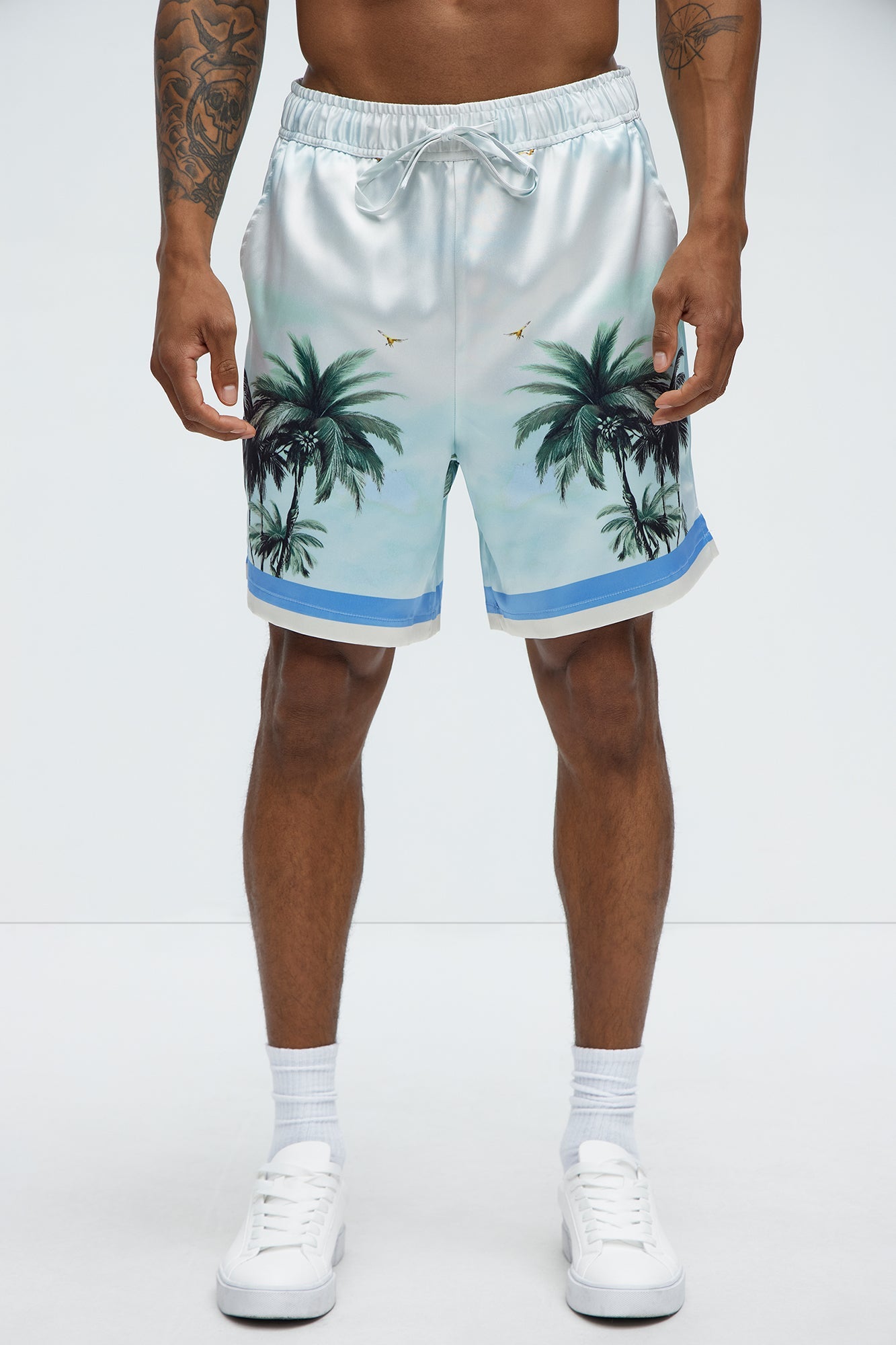 Cockatiel And Palm Resort Shorts - Multi Color