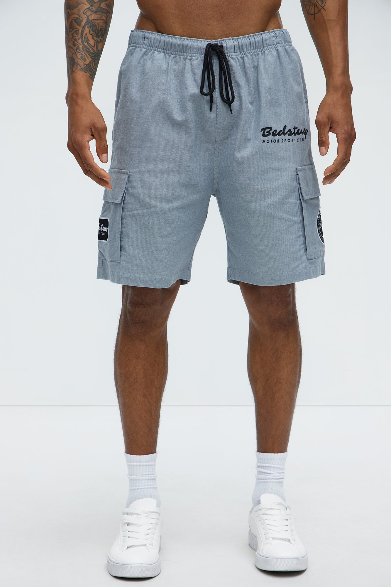 Bedstuy Patch Relaxed Shorts - Light Blue