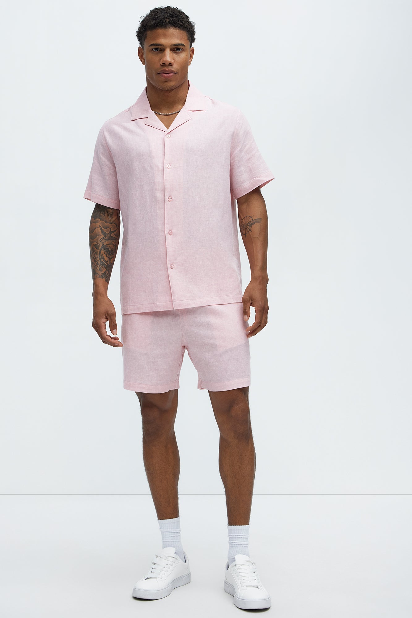 Bahamas Linen Shorts - Pink