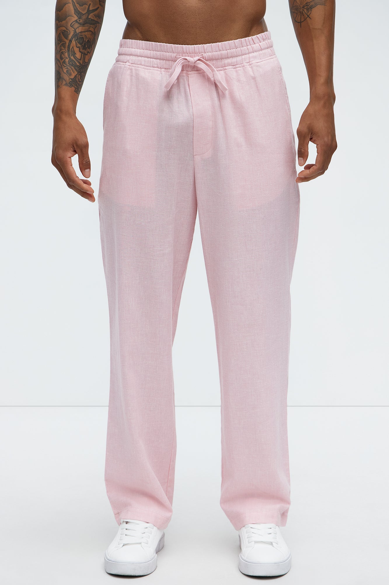 Bahamas Straight Linen Pants - Pink