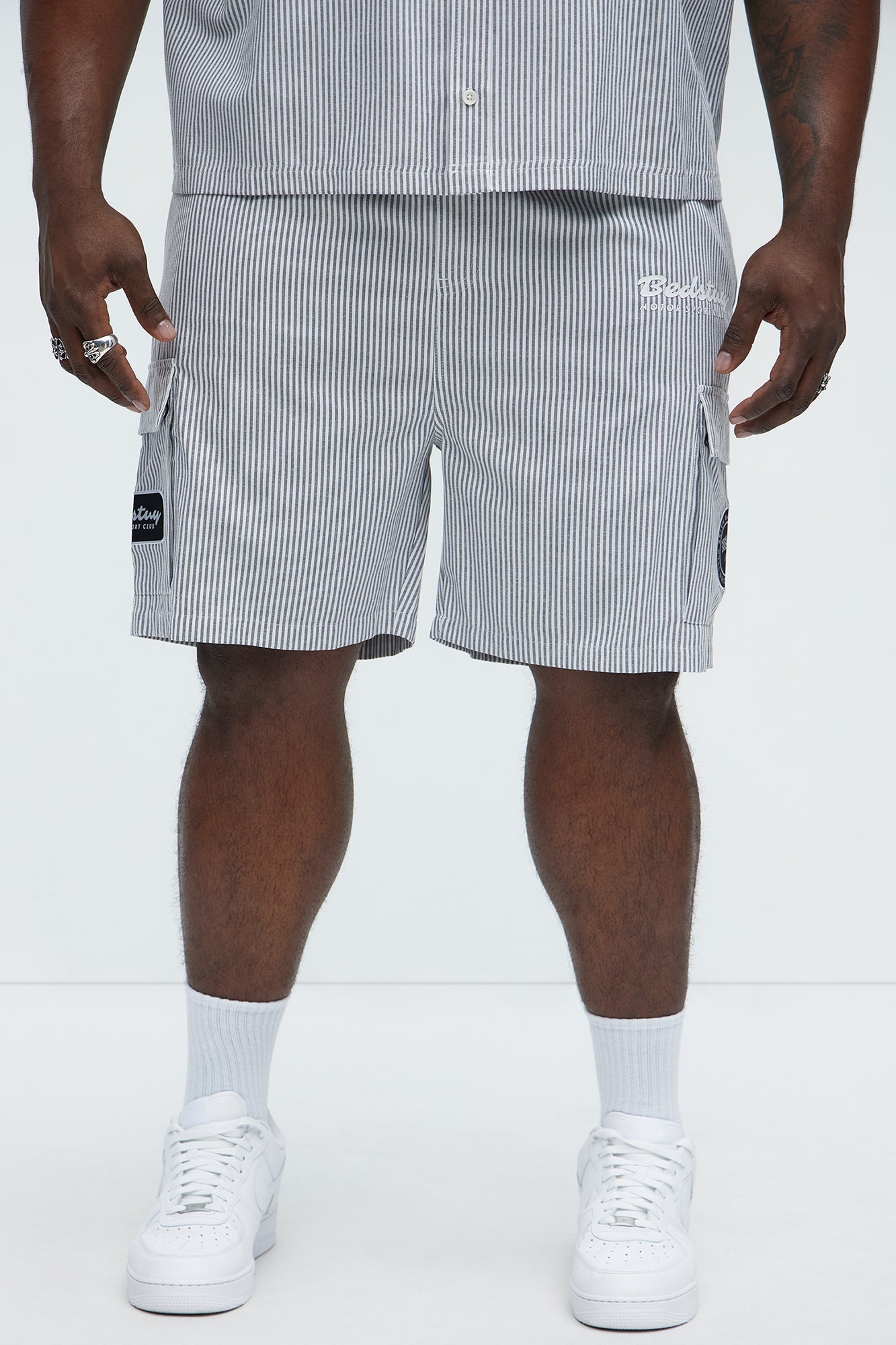 Bedstuy Patch Relaxed Shorts - Black/White