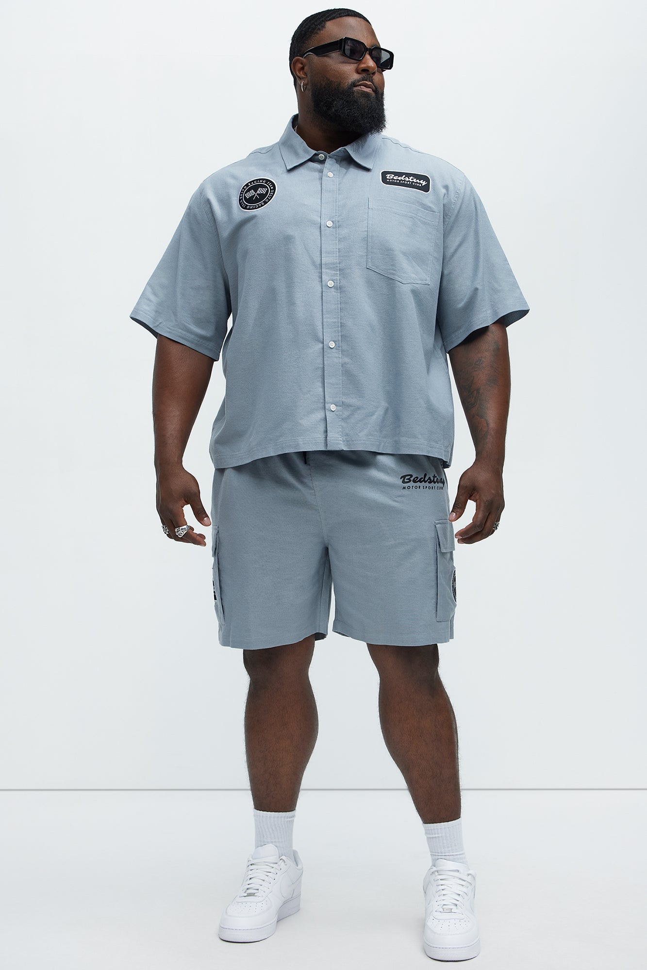 Bedstuy Patch Relaxed Shorts - Light Blue